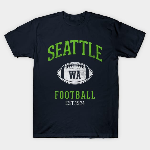 Distressed Vintage Seattle Seahawks Football Tailgate Gift T-Shirt by BooTeeQue